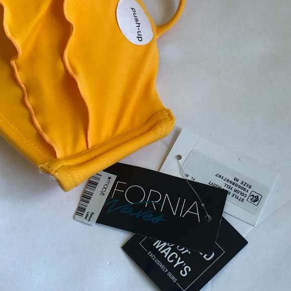 California Waves Push up Flounce Bikini Bandeau Swim Top Size M NWT - Picture 9 of 12